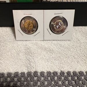 Canadian coloured toonie sets. 18 coins total